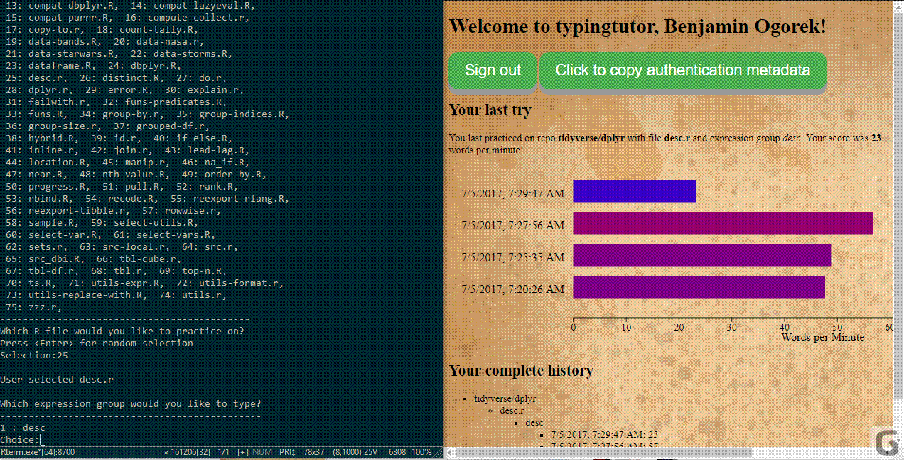 The typingtutor website