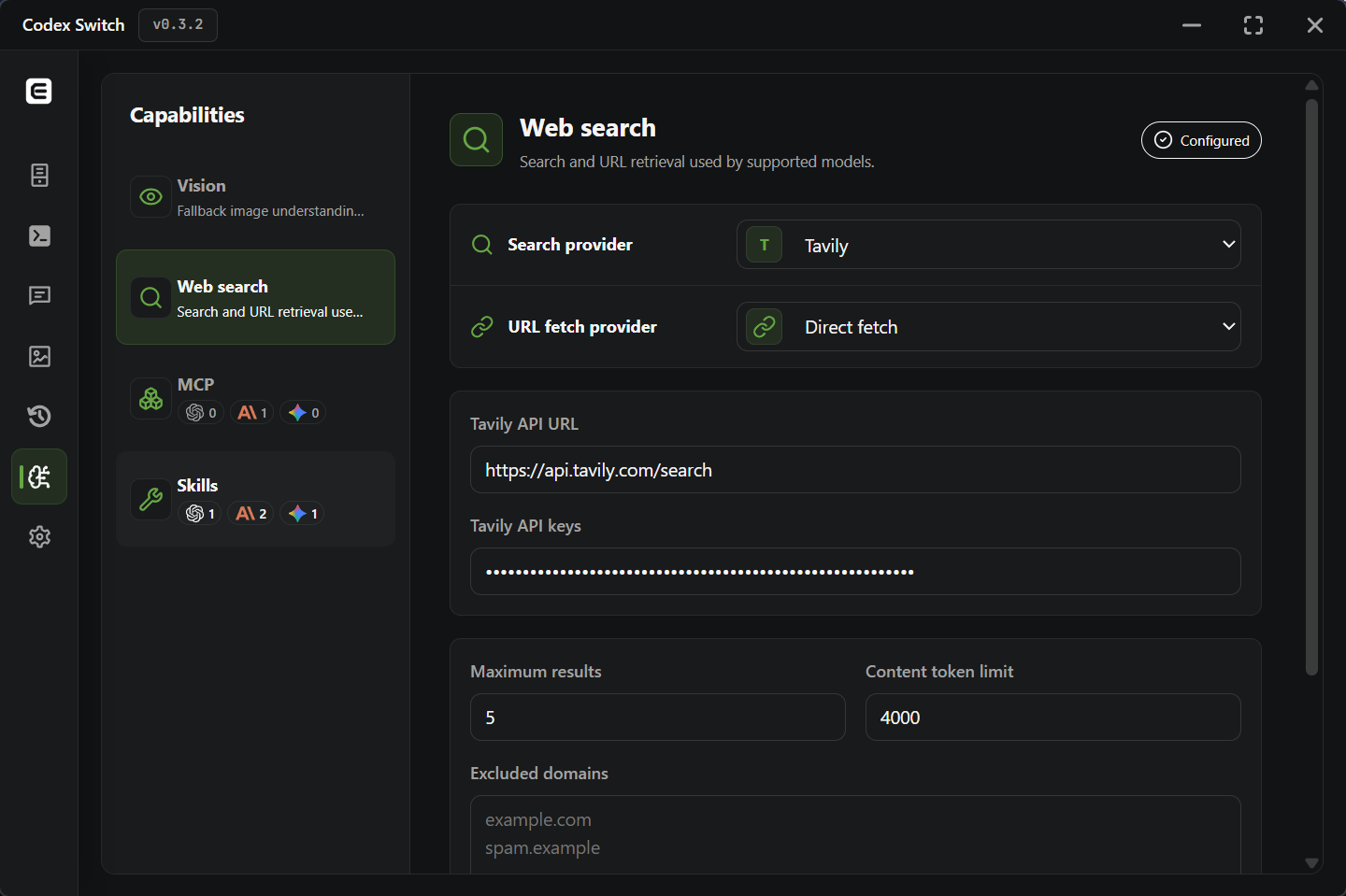 Automatic web search capability
