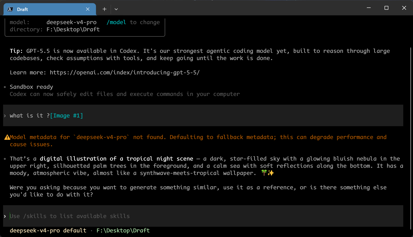 CLI vision output