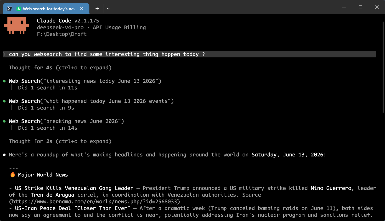 CLI web search result