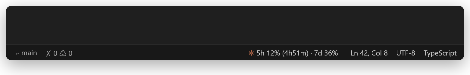 Claude usage in the VS Code status bar