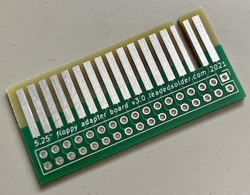 The floppy adapter board, with HASL coating and no bevel.