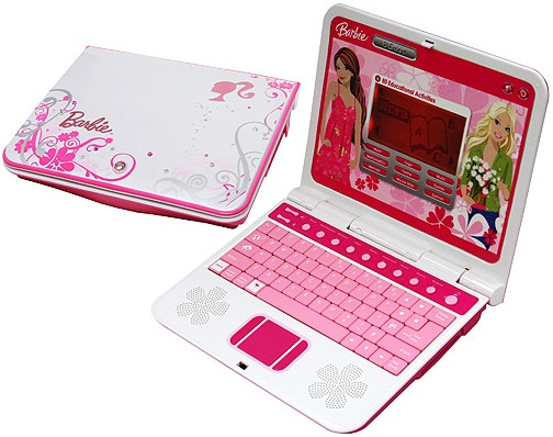 Barbie laptop BG68-09W has a QWERTY keyboard.