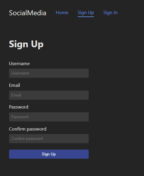 Sign Up screenshot