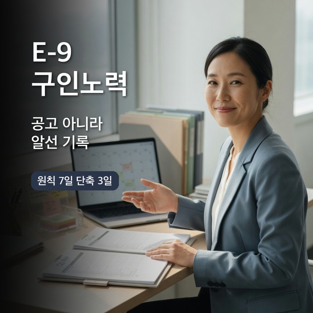 E-9 고용허가 내국인 구인노력 기간 역산