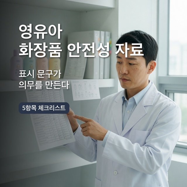 영유아 어린이 화장품 안전성 자료 표시 문구 의무 체크리스트