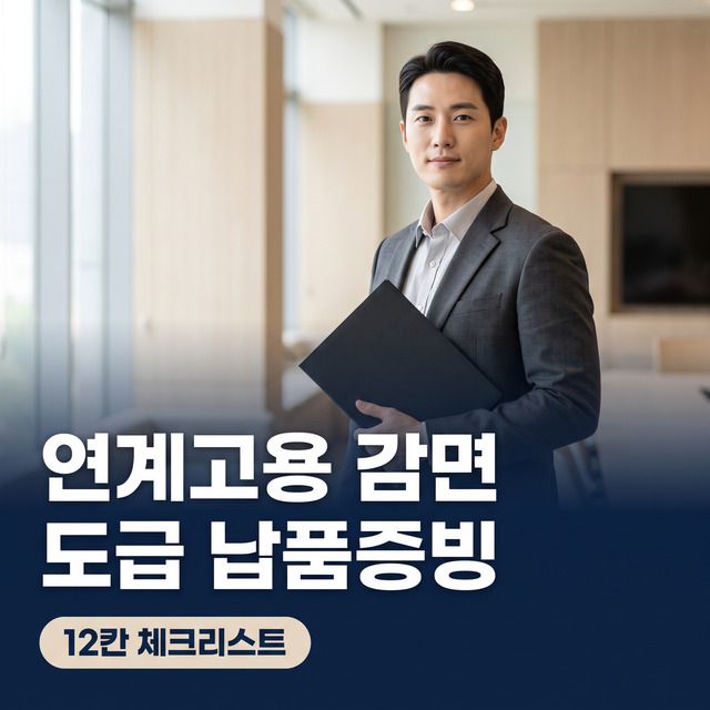 연계고용 감면 1년 도급 납품증빙 12칸 체크