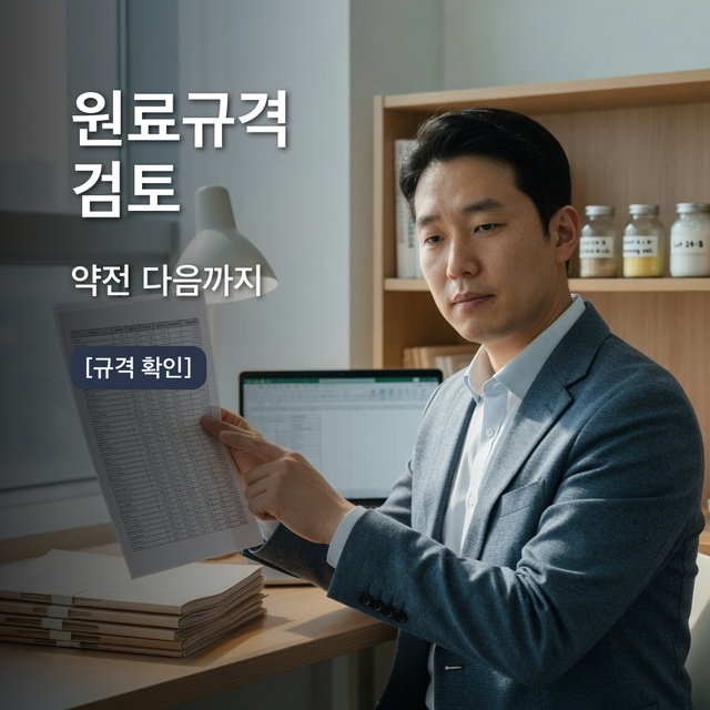 의약외품 원료규격 근거 12종 검색 순서와 규격근거 매트릭스