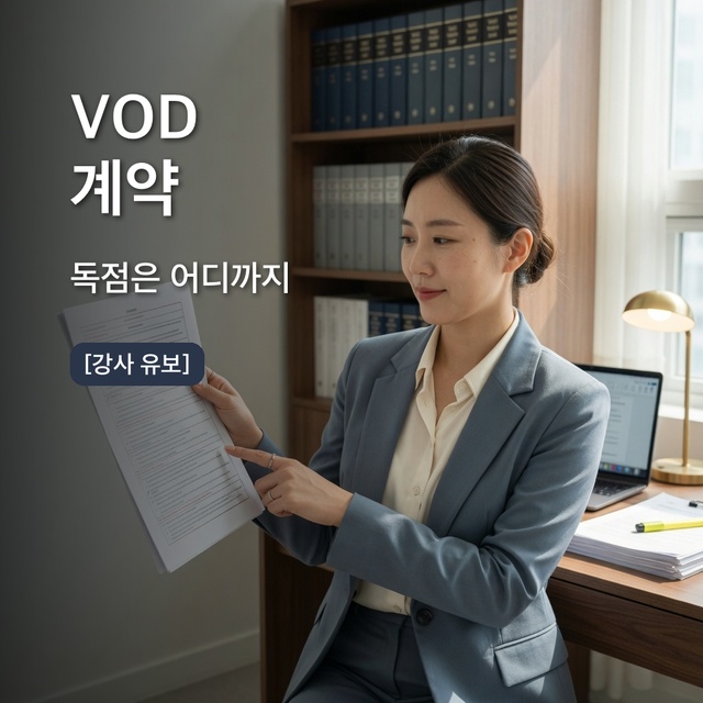 온라인 강의 VOD 계약 독점 범위와 제작비 검토