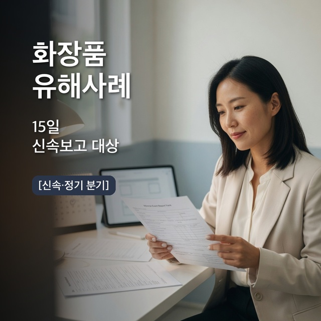 화장품 유해사례 15일 신속보고 대상 판정