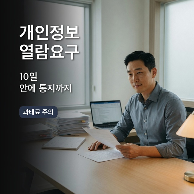 개인정보 열람 요구 10일 대응 접수 연기 거절 통지
