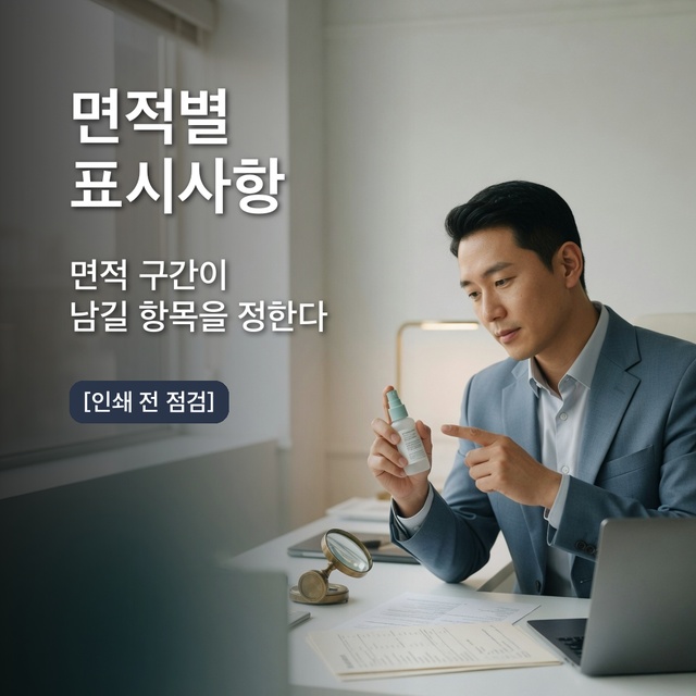 생활화학제품 소형 용기 표시면 면적 구간