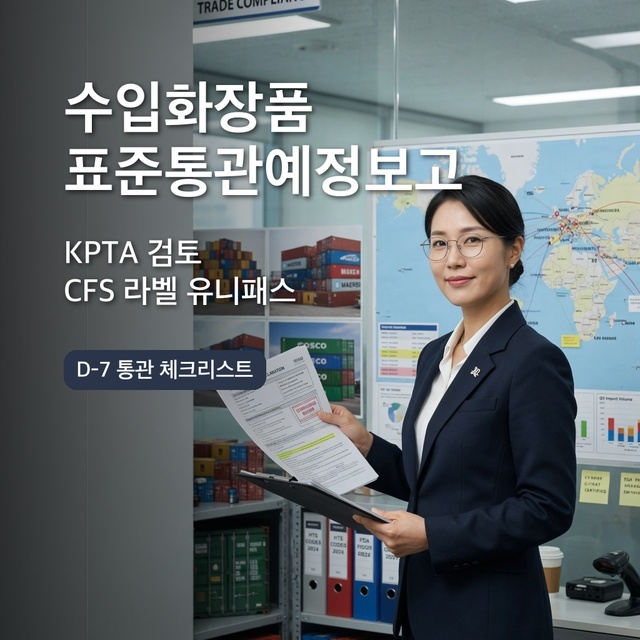 수입 화장품 표준통관예정보고 KPTA 유니패스 CFS D-7 통관 체크리스트