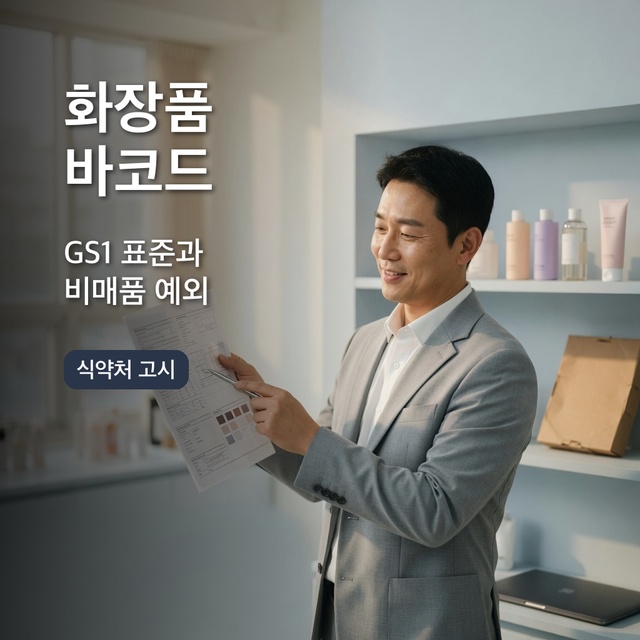 화장품 바코드 표시 의무 GS1 비매품 예외 핵심 정리