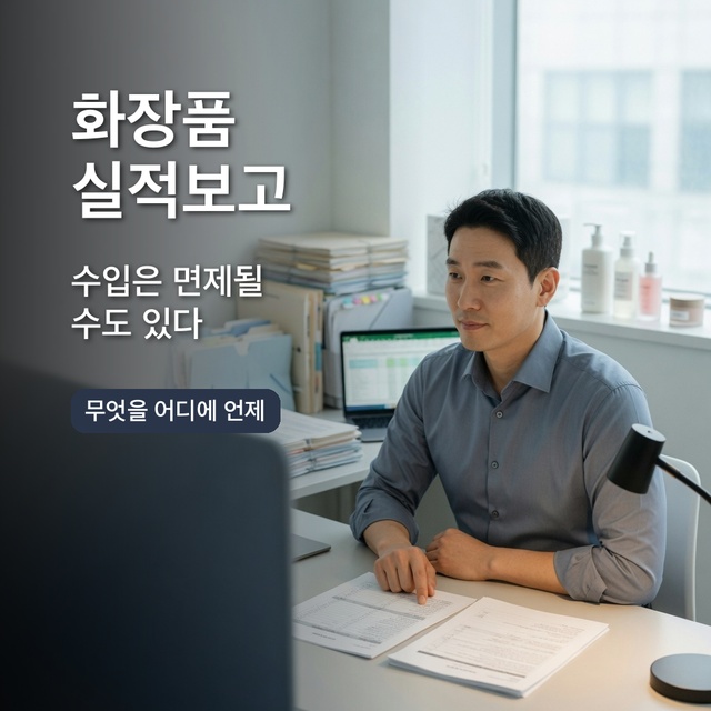 수입 화장품 실적보고·원료목록 보고 면제 판정
