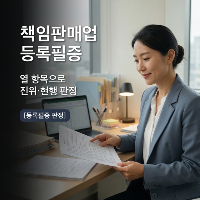화장품책임판매업 등록필증 대조 기준