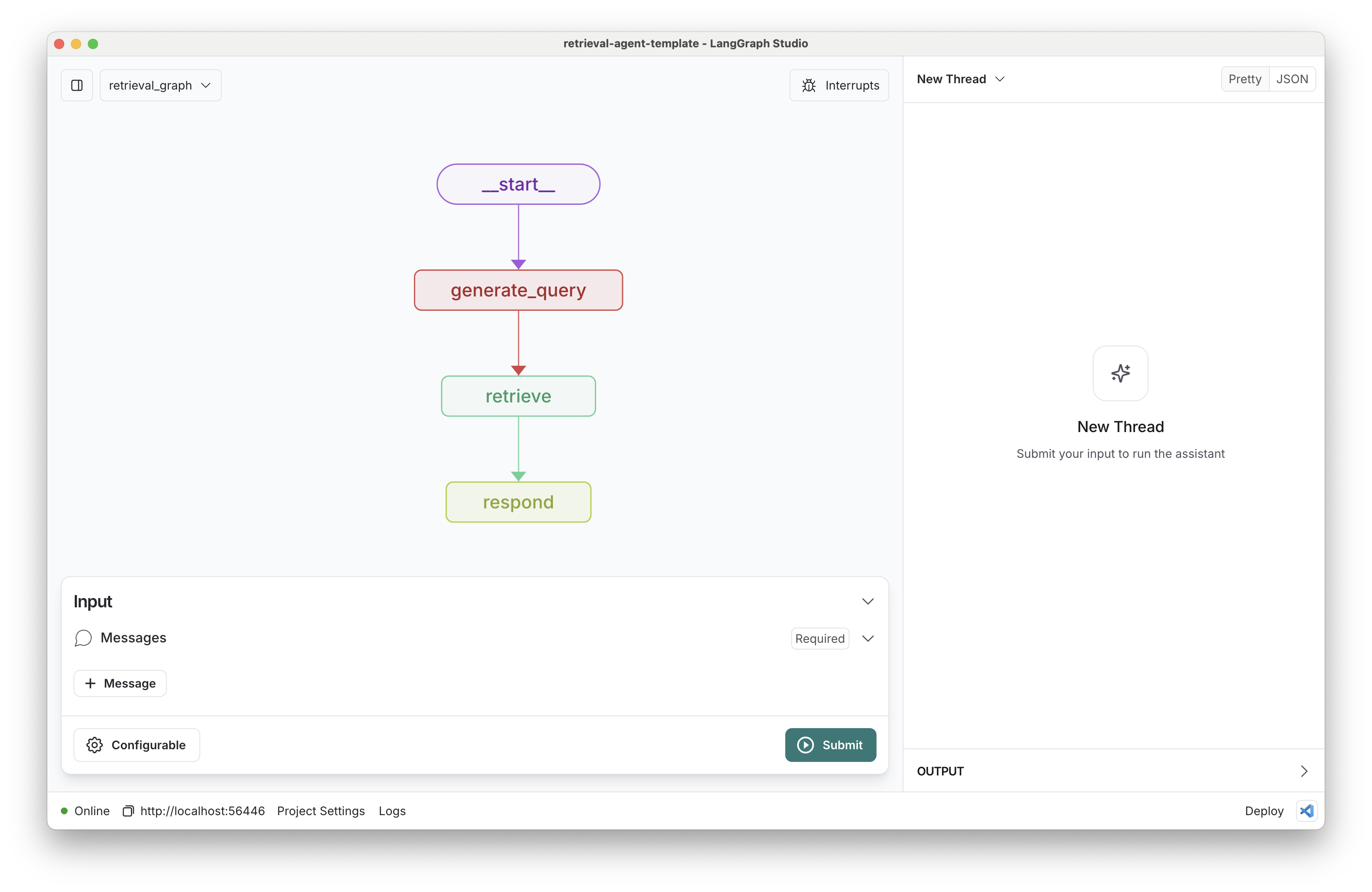 Graph view in LangGraph studio UI