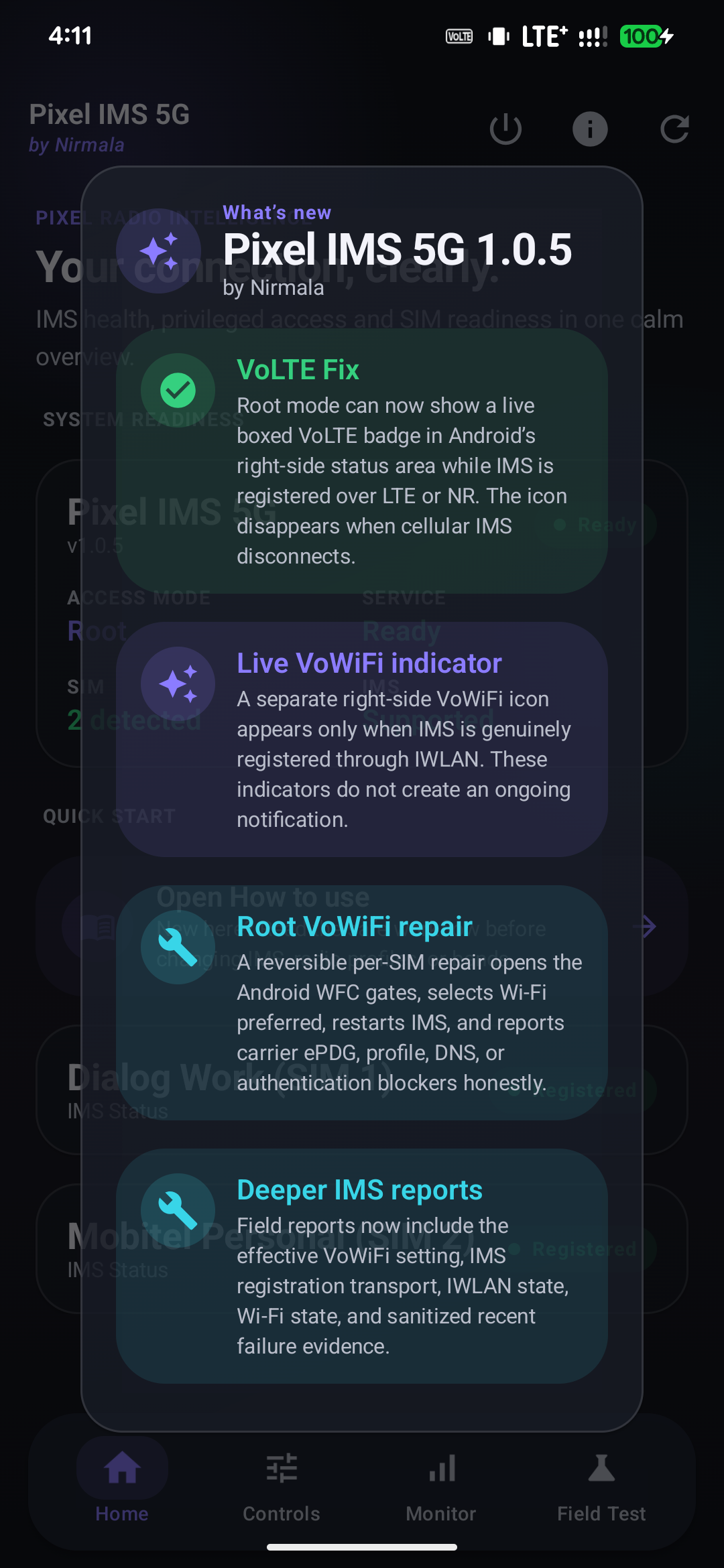 Pixel IMS 5G 1.0.5 liquid-glass changelog