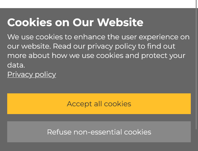 The cookie banner