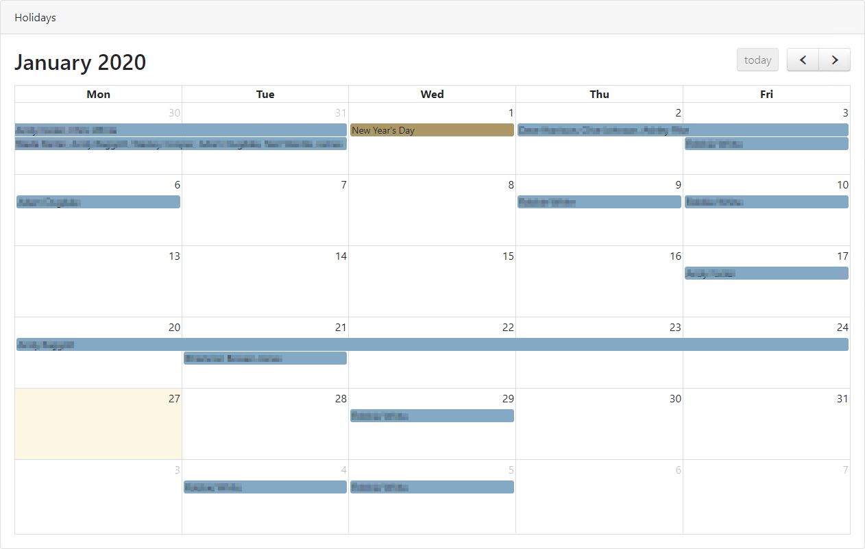 Calendar screenshot