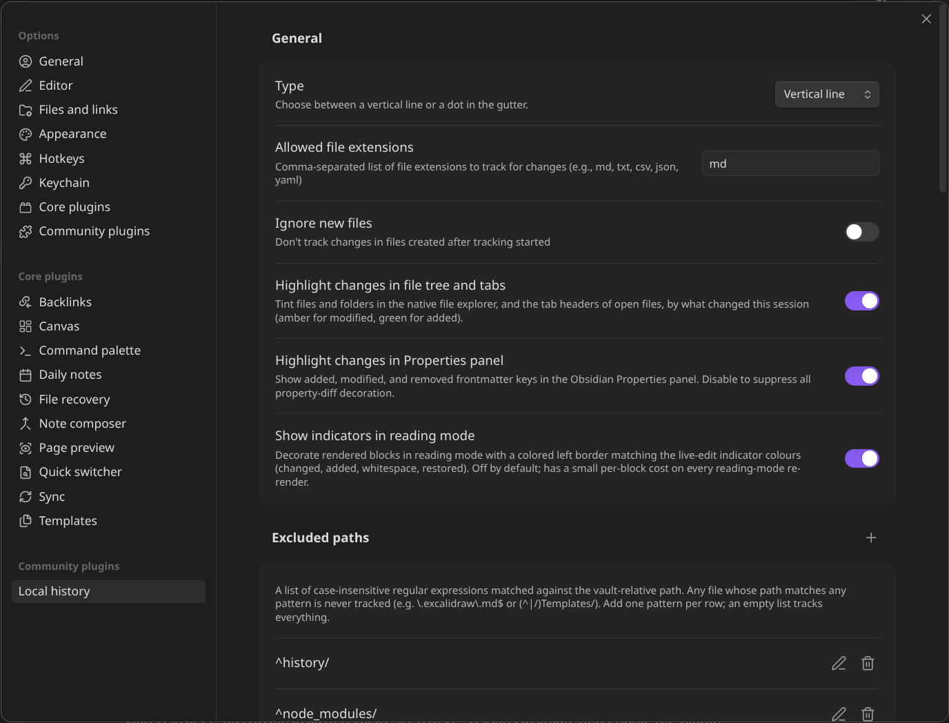 Plugin settings tab
