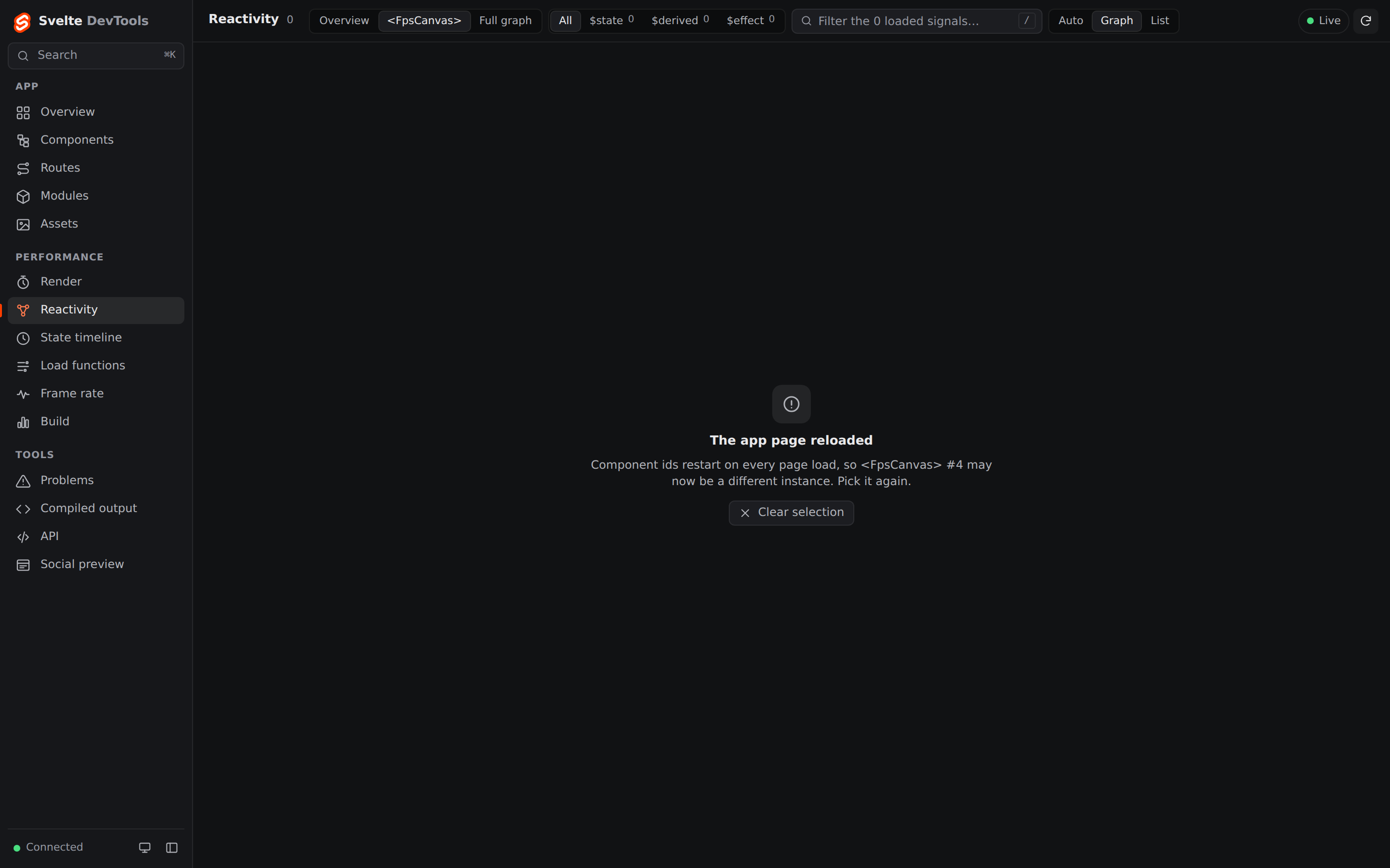 Reactivity after a page reload