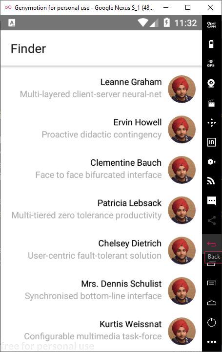 React Native List View - android - screenshot