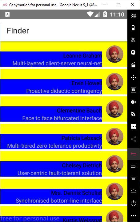 React Native List View - android - screenshot