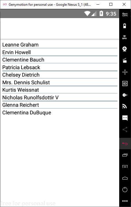 React Native List View - android - screenshot