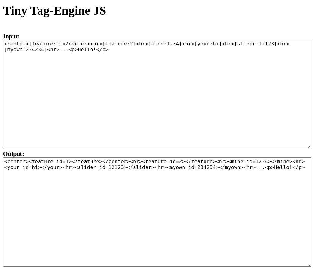 Demo - Tiny TagEngine JS