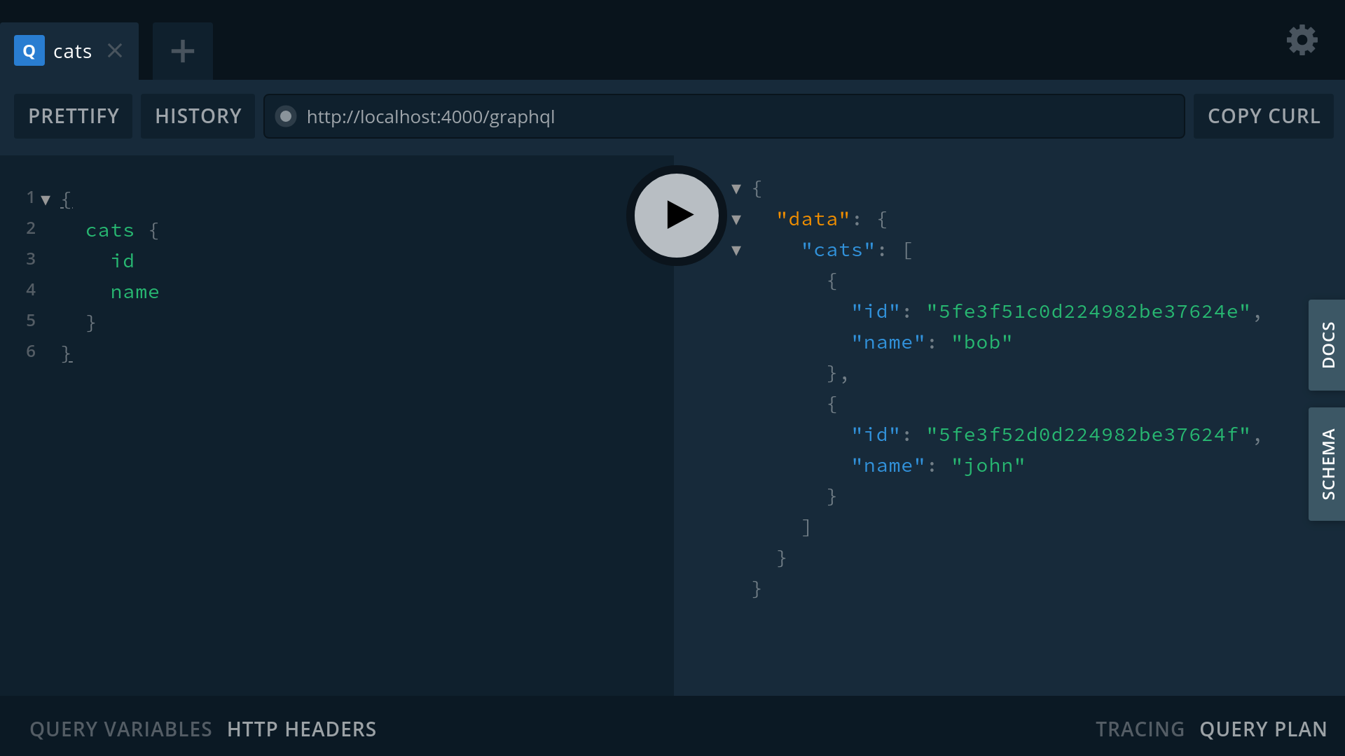 Mongodb - select all cats - Apollo GraphQL