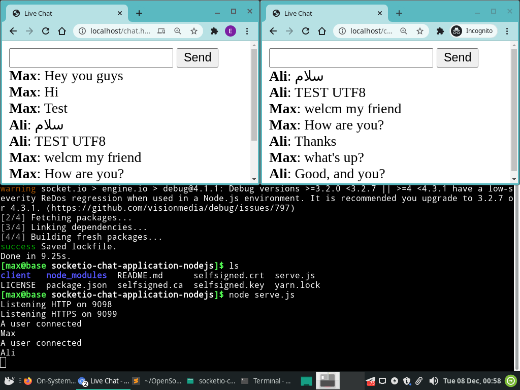 Socket.IO Chat Application Nodejs