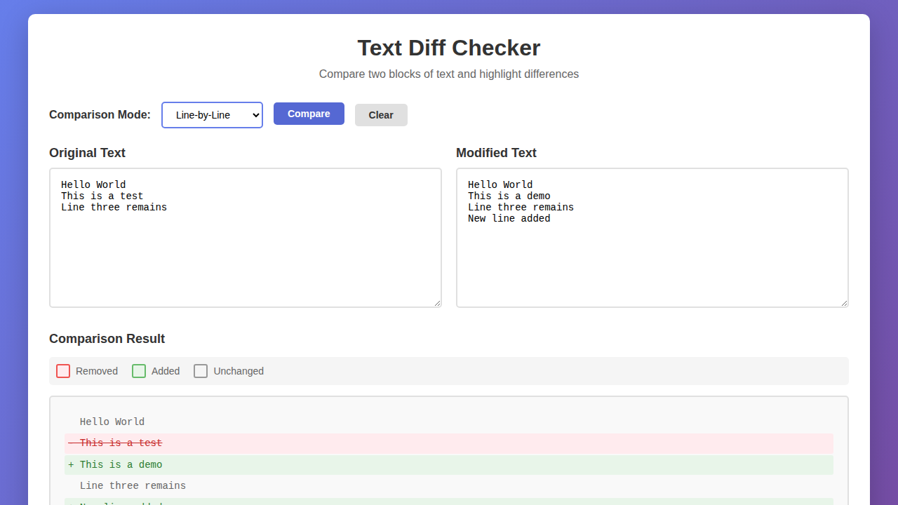 Text Diff Checker
