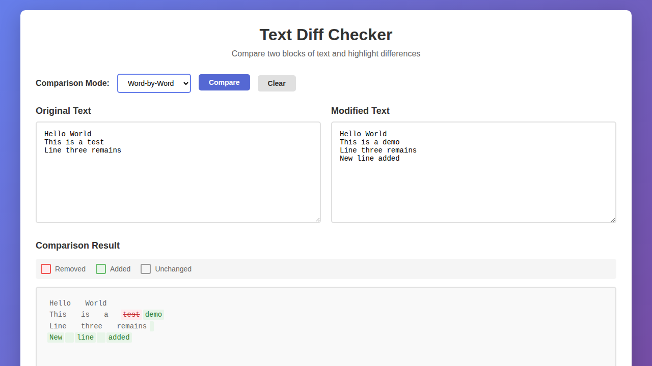 Text Diff Checker