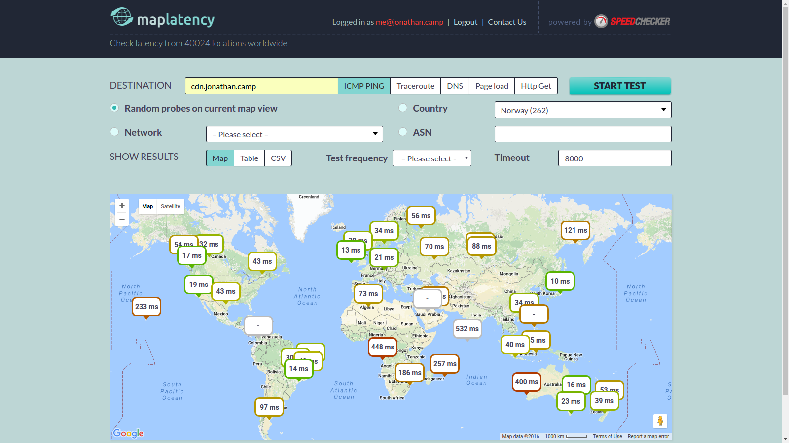 latency map