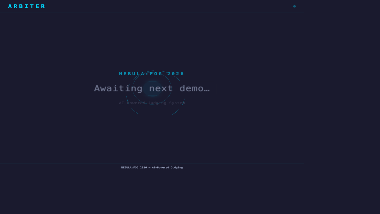 Arbiter Demo — Idle → Analyzing → Score Reveal