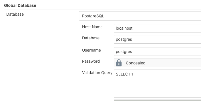 JUnit SQL plugin database configuration