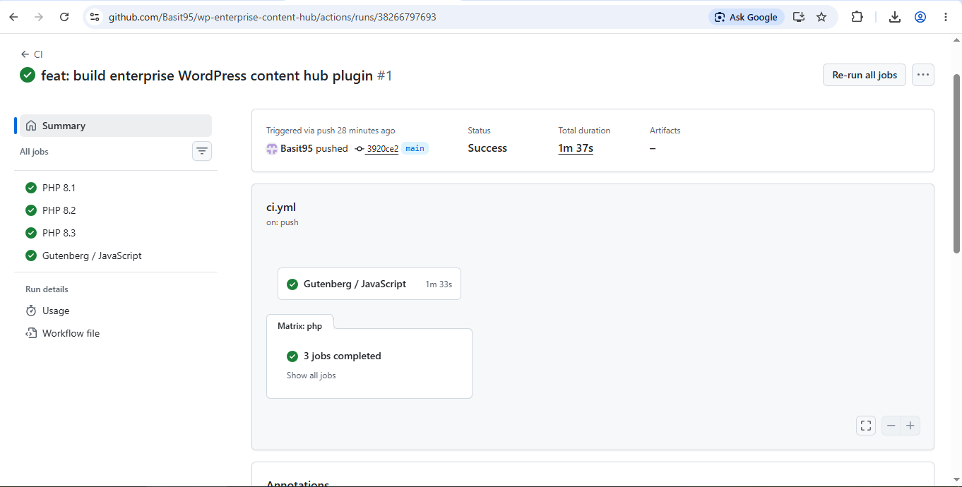 GitHub Actions CI