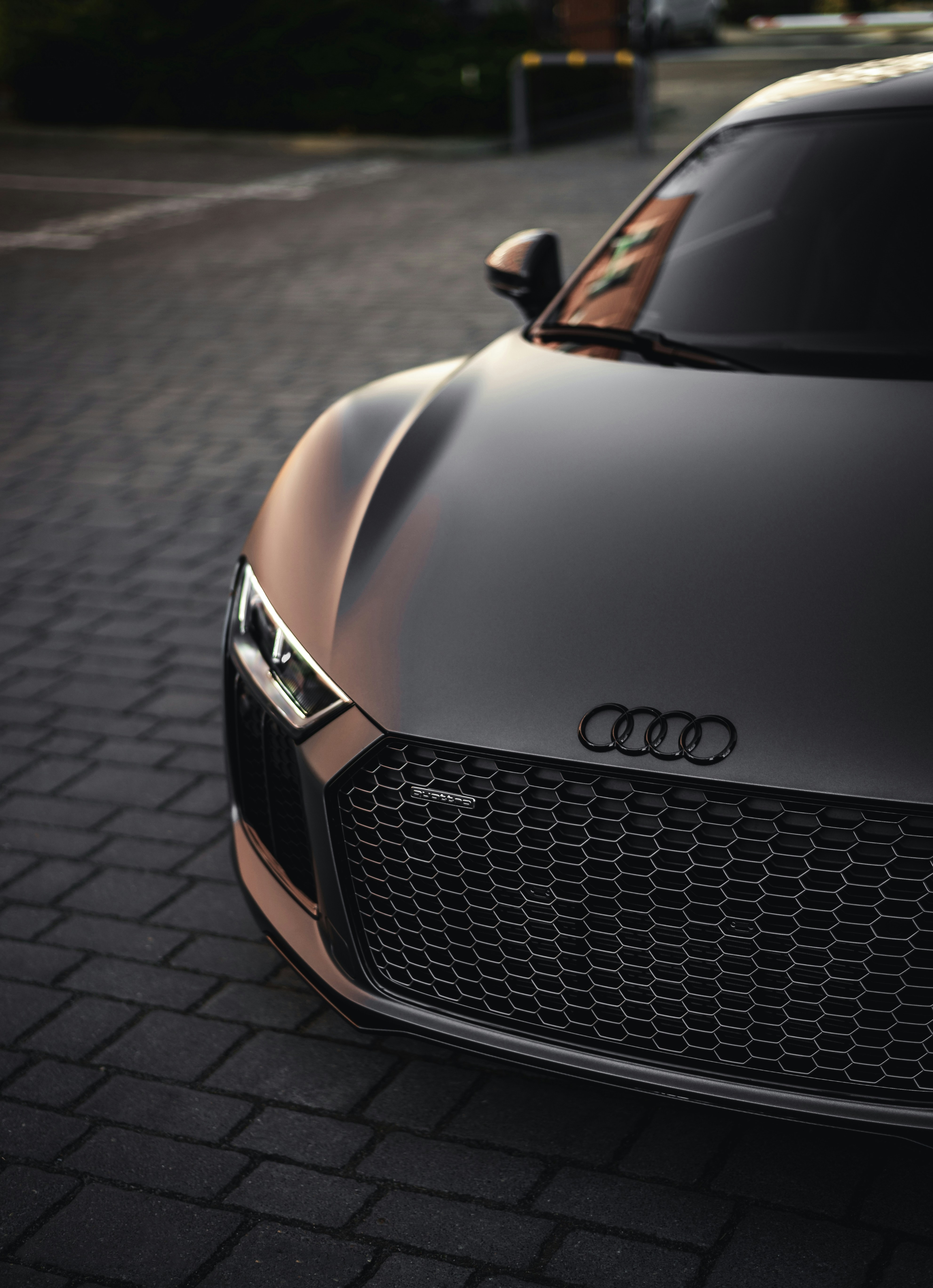 Black car on road