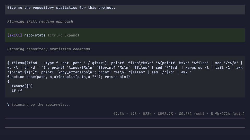 Atomic discovering a project-local SKILL.md and following the procedure it describes