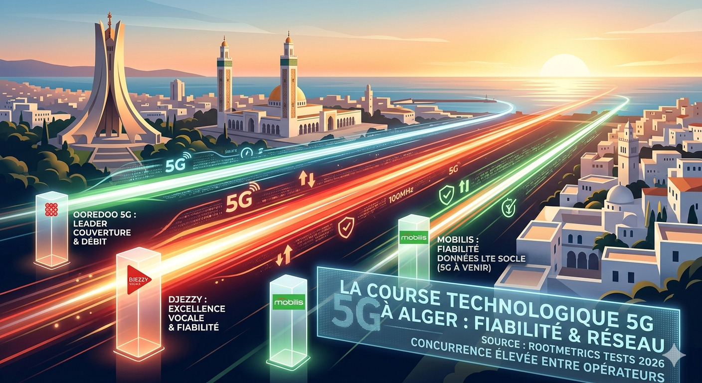 Performance des réseaux mobiles en Algérie : Djezzy, Mobilis et Ooredoo sous la loupe