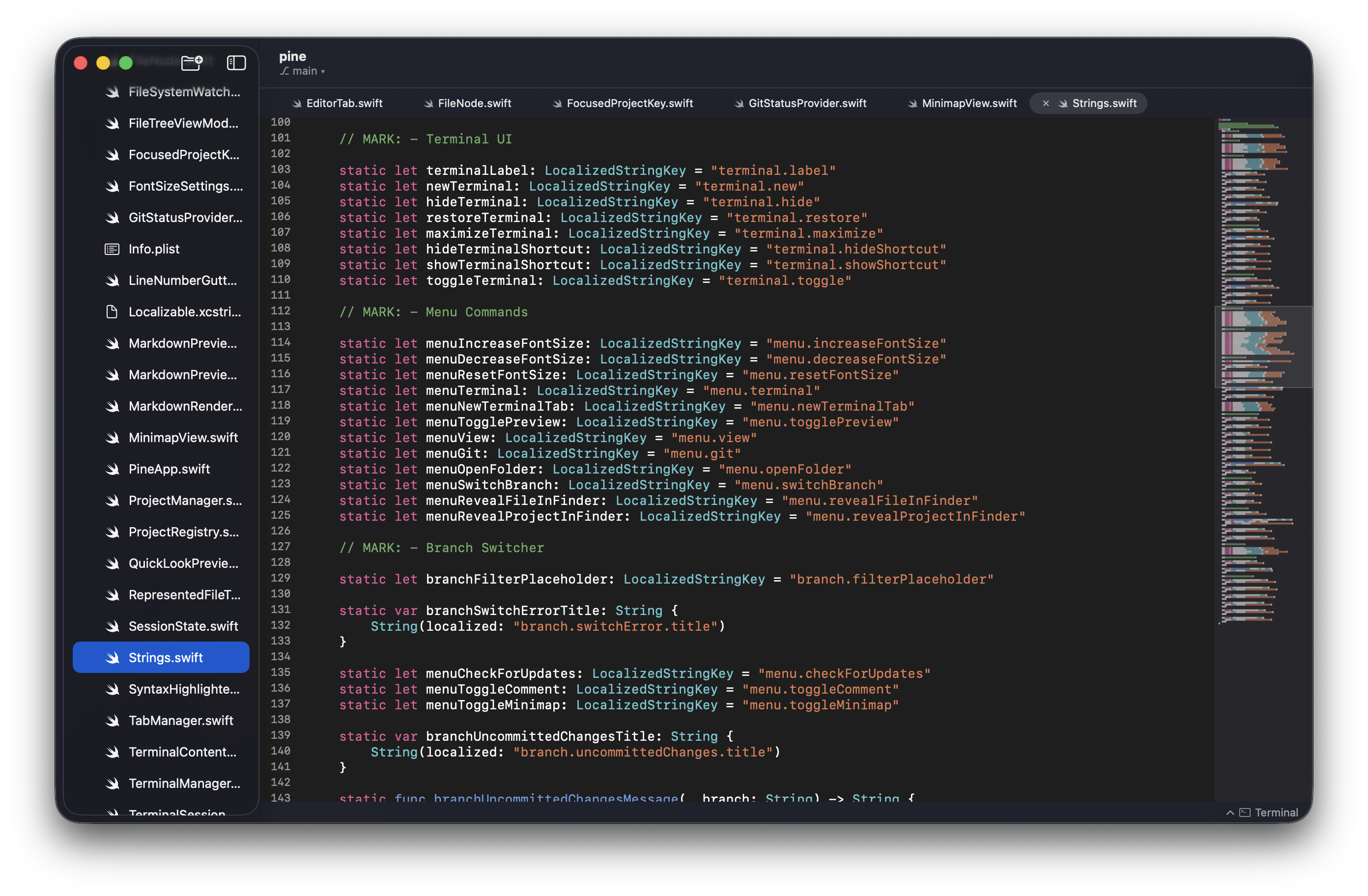 Pine editor screenshot