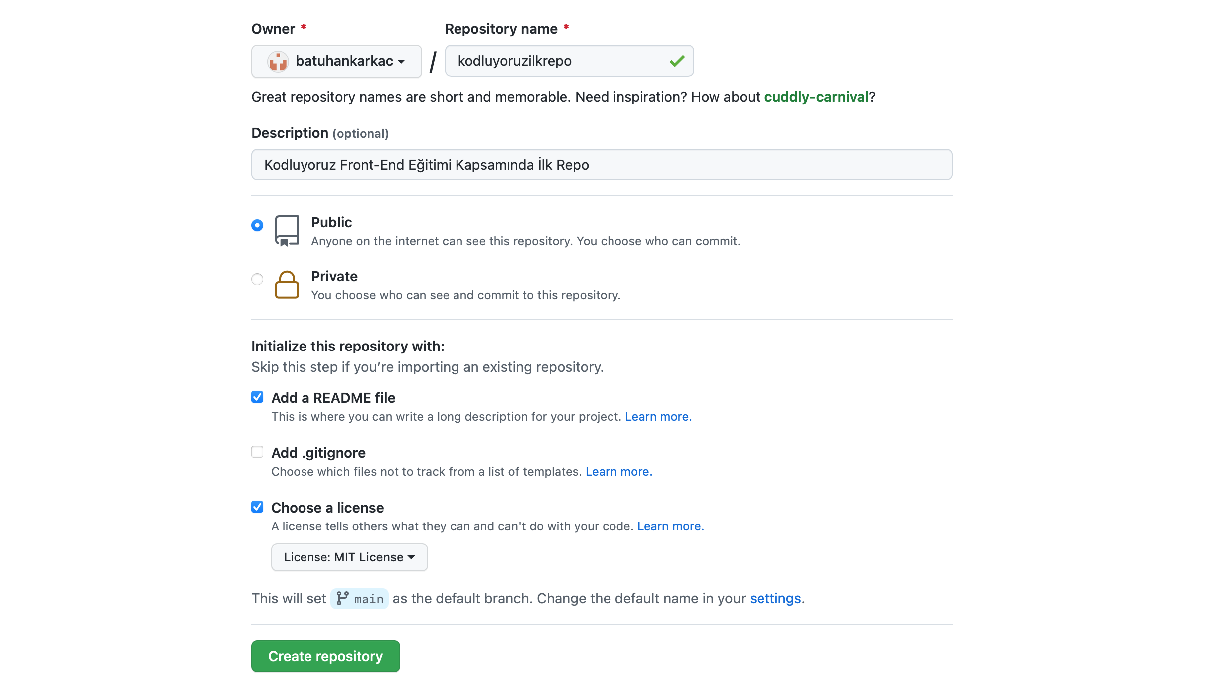GitHub - batuhankarkac/kodluyoruzilkrepo: Kodluyoruz Front-End Eğitimi ...