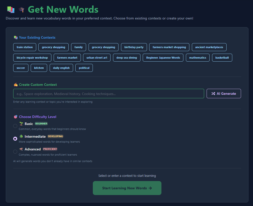 Get New Words