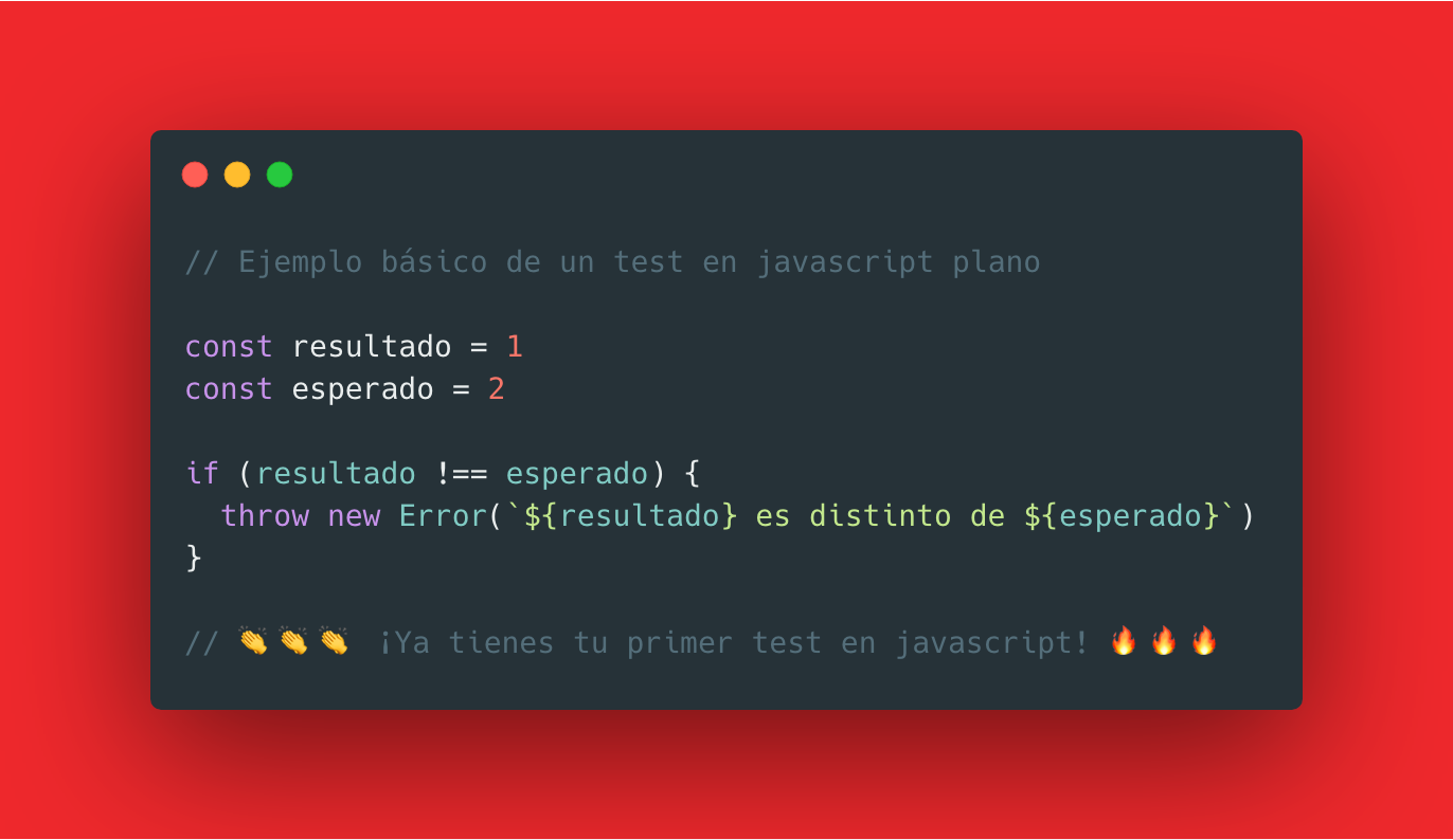 Ejemplo test básico en javascript