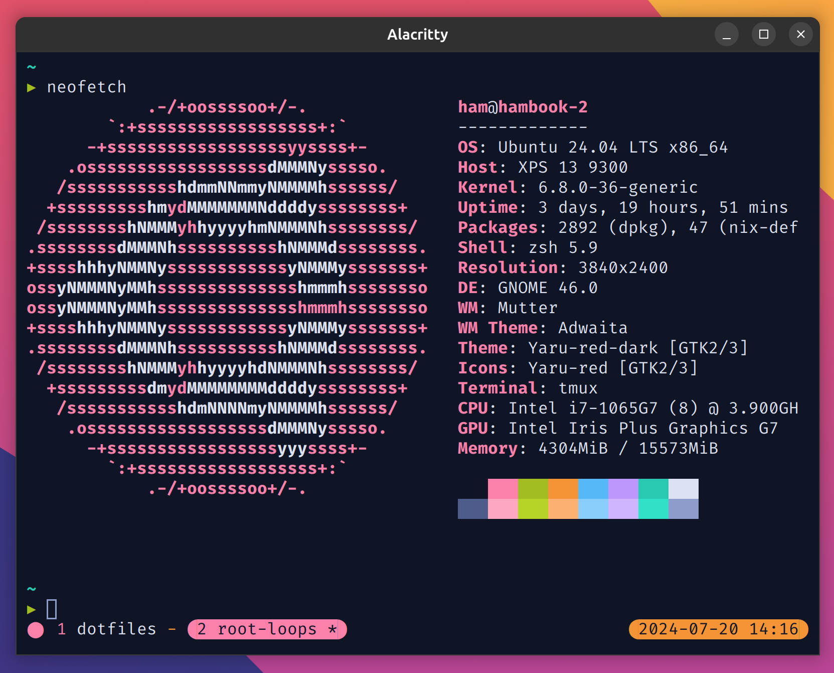 tmux screenshot