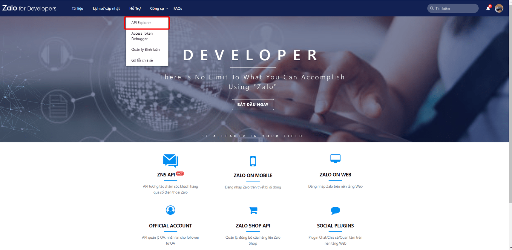 Truy cập API Explorer