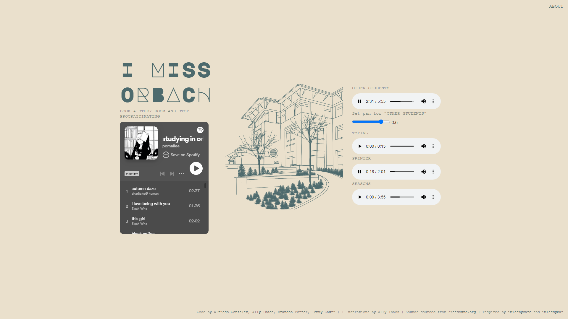 Screenshot of website