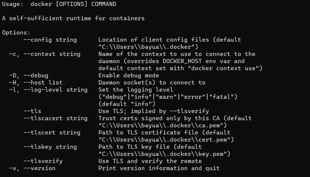 Menjalankan Docker Console