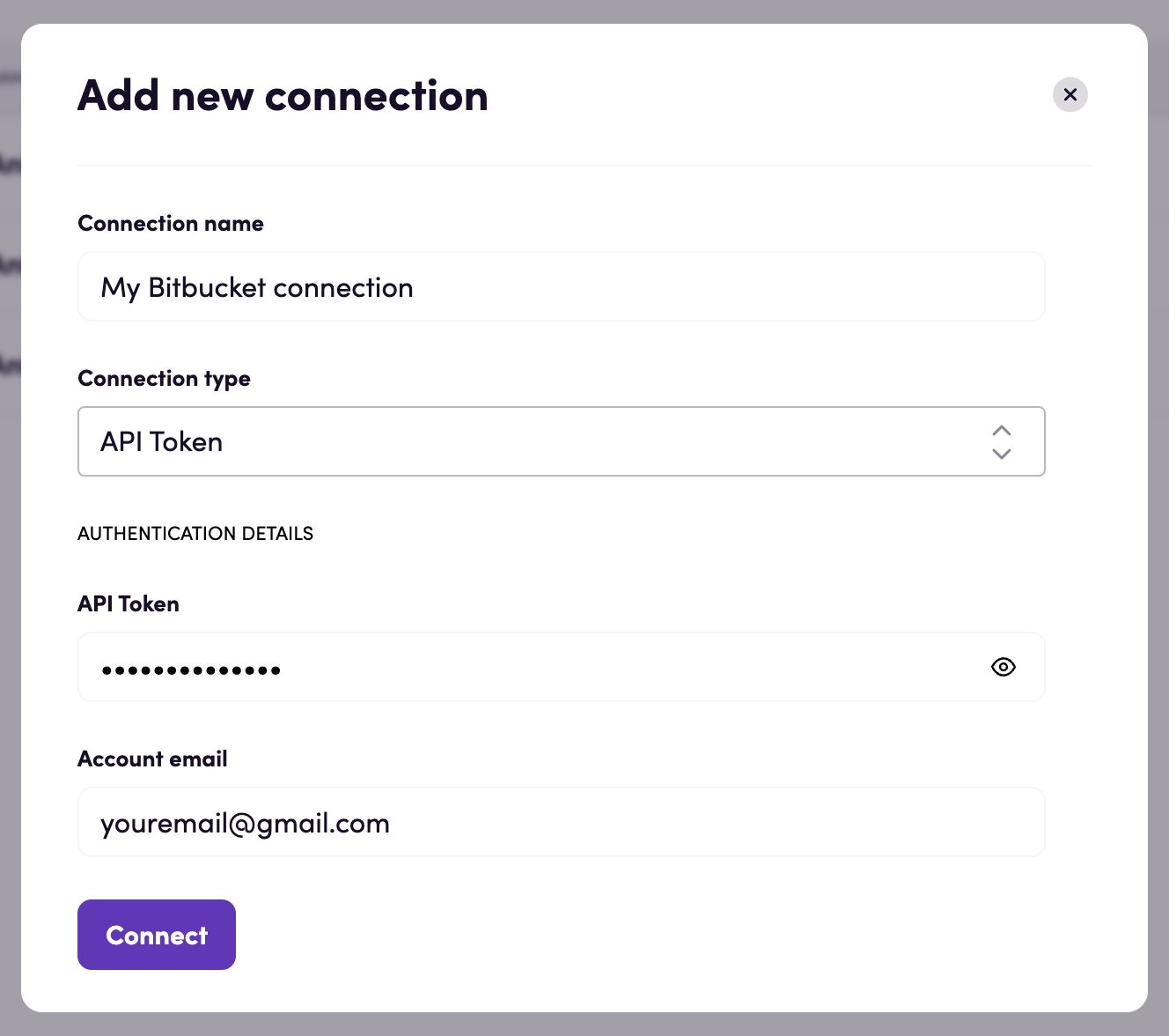 API Token connection